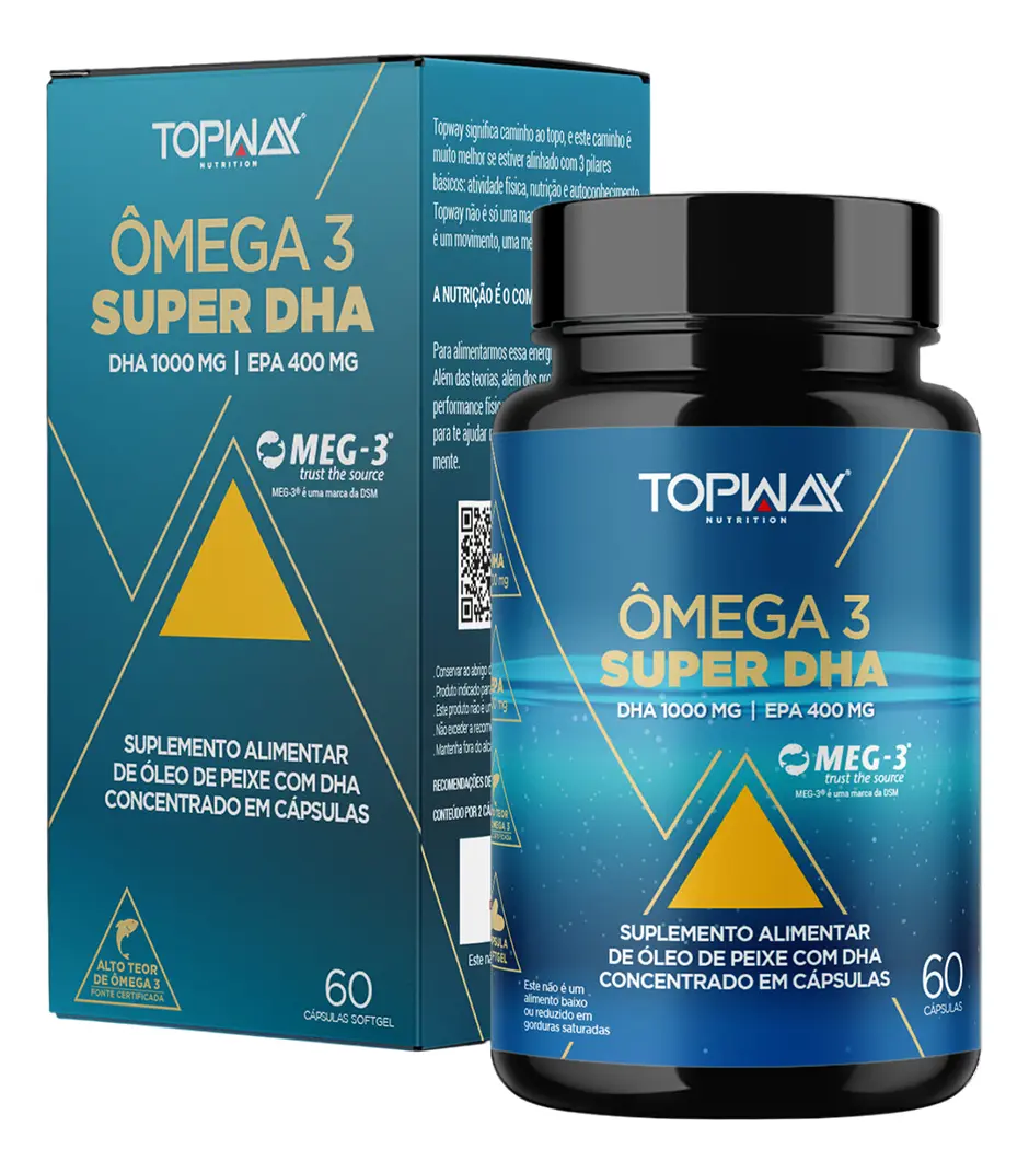 Ômega 3 Super Dha Topway 1000mg 60 Cápsulas Meg-3 - 1