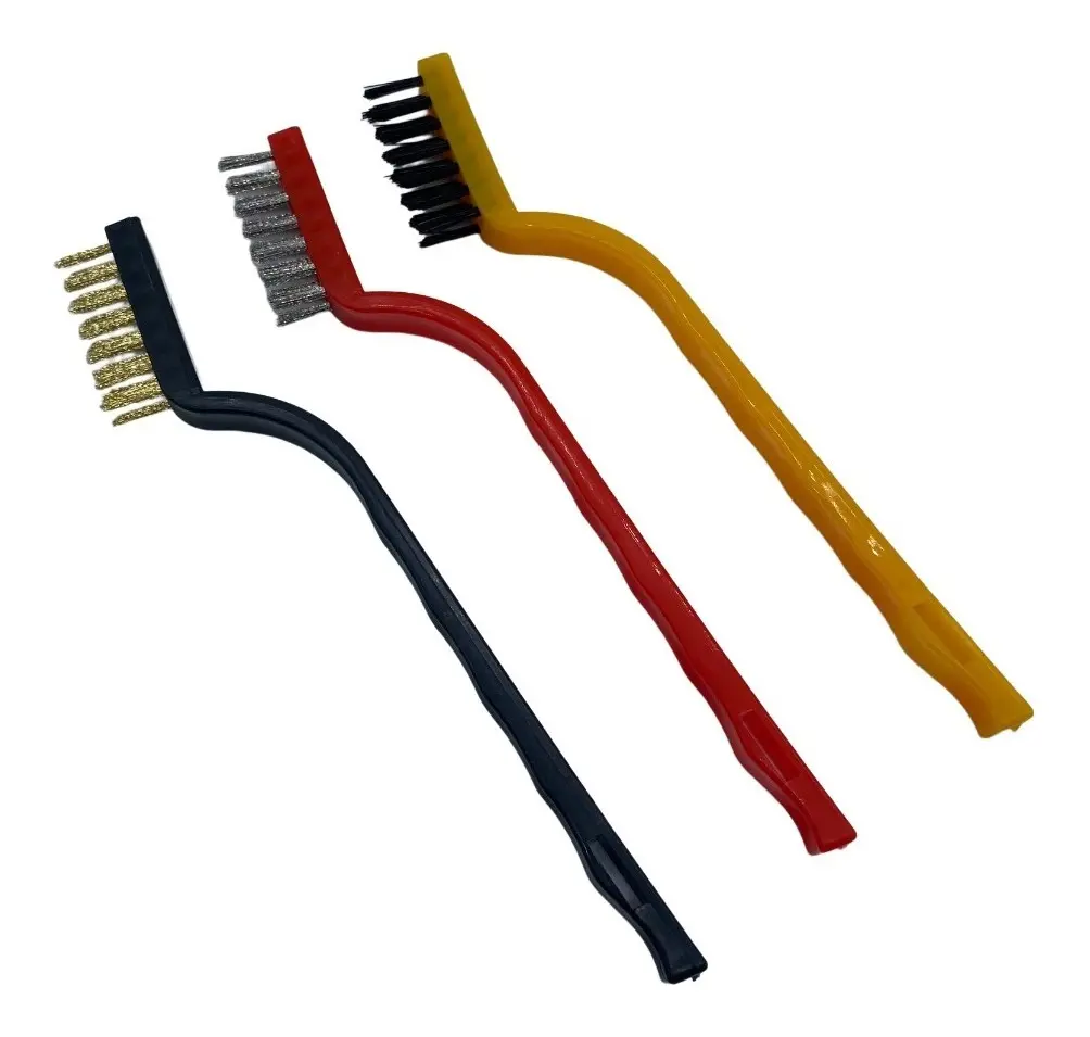 Escova De Aço Nylon 3 Pçs Limpeza Metal Madeira Grelha - 1