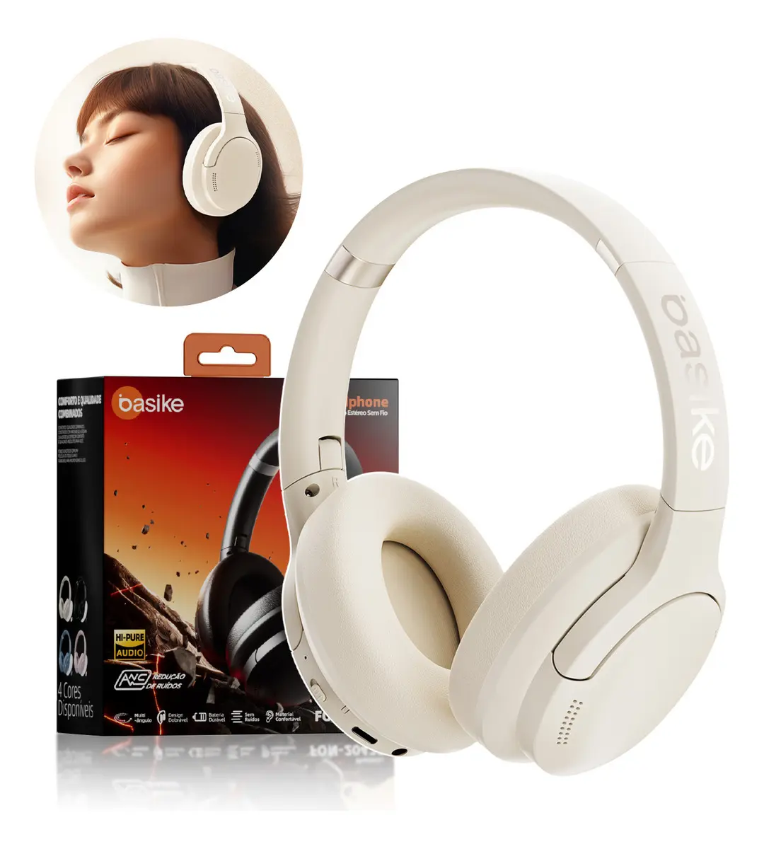 Fone De Ouvido Basike S/ Fio Bluetooth - 1