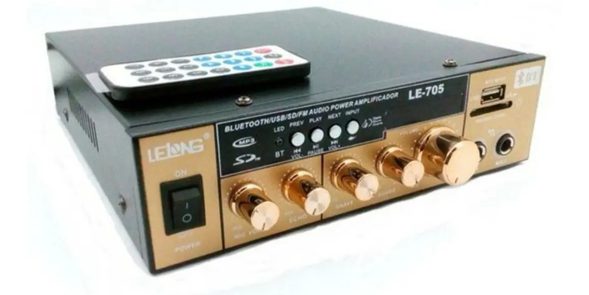 Amplificador Lelong Receiver Usb Bluetooth Rádio FM - 1