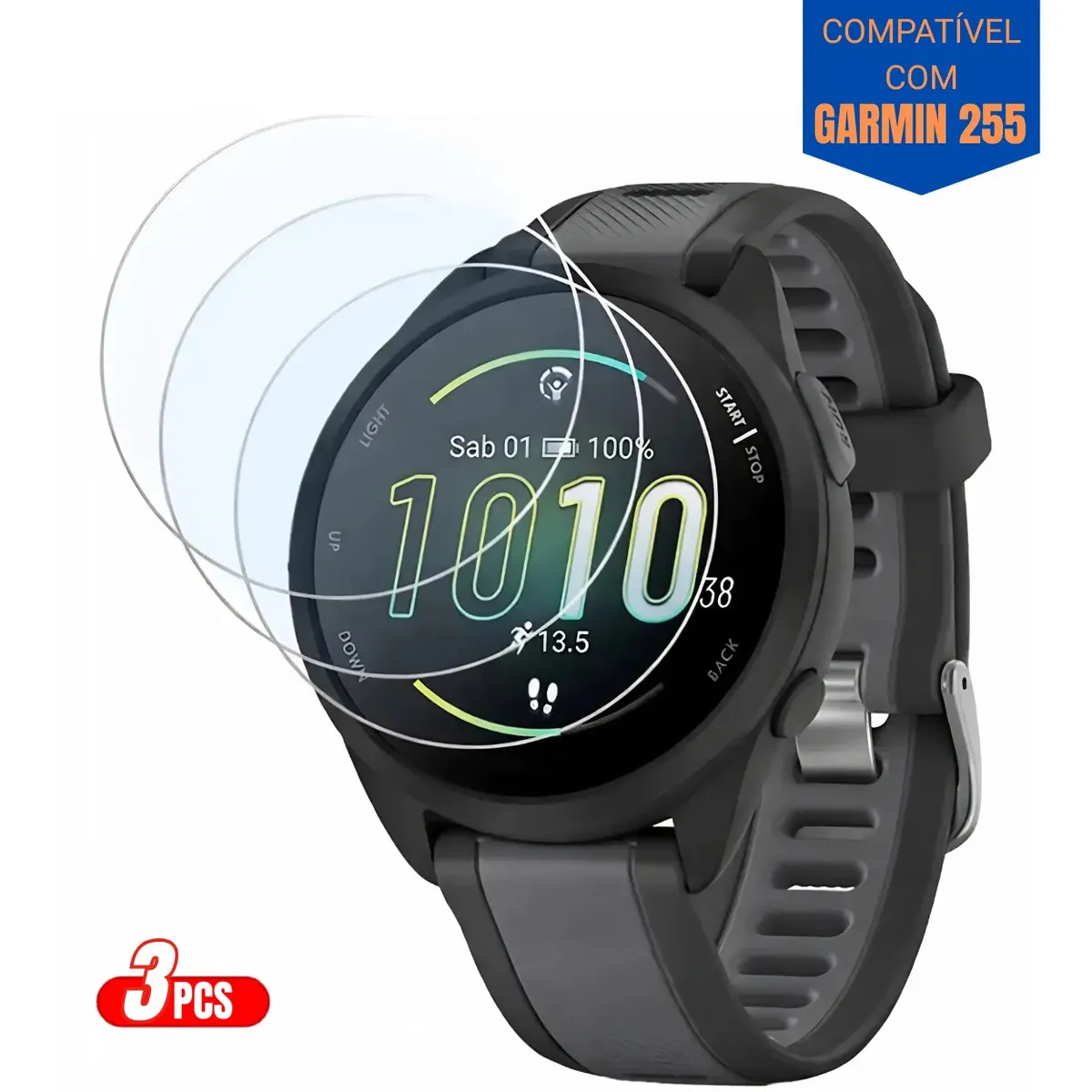 Kit 3 Películas De Vidro Temperado P/ Garmin Forerunner 255 - 1