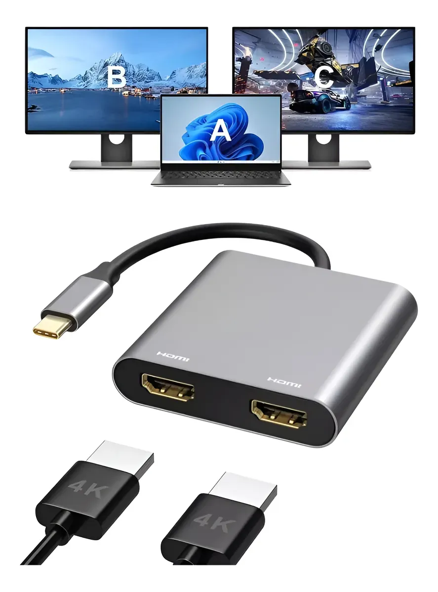 Adaptador Usb C Para Hdmi - Dois Monitores - 1