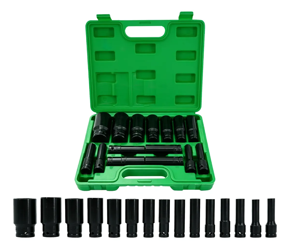 ogo Soquete Longo Sextavado Impacto 1/2 8-32mm 15 Peças - 1