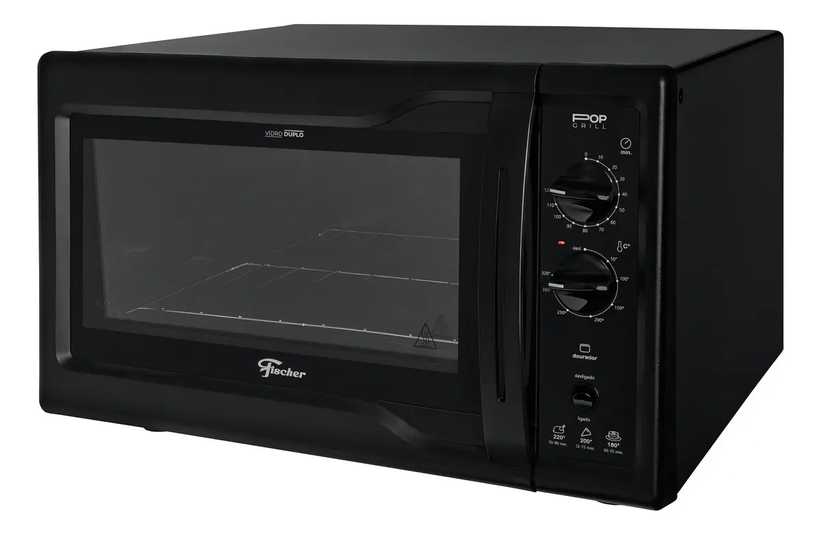 Forno Elétrico Fischer Pop Grill Bancada 44l preto - 1