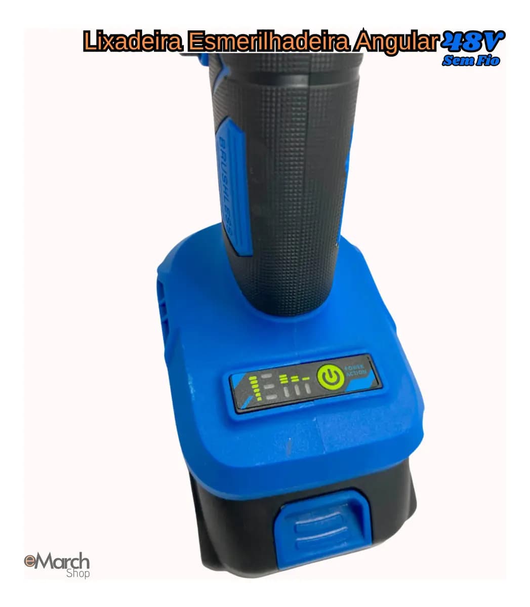 Esmerilhadeira Angular 48v 2 Baterias 20000mah 25 Peças - 7