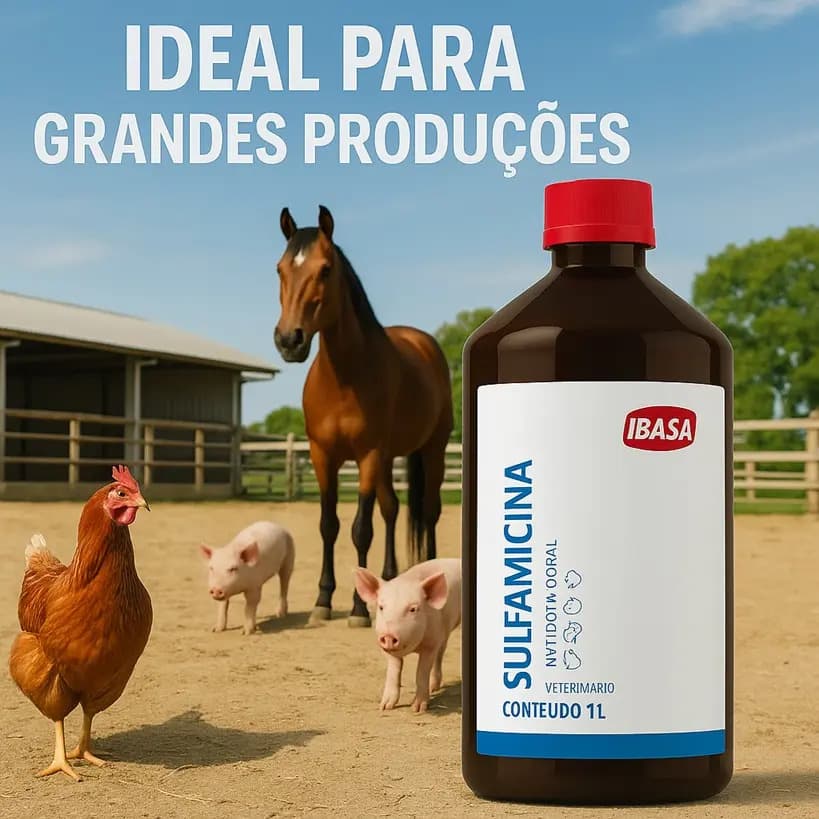 Sulfamicina Ibasa 1 Litro Aves, Coriza, Gogo Cocidiose - 2