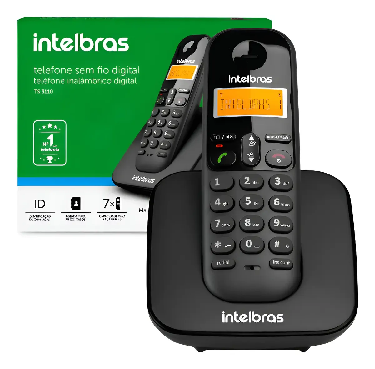 Telefone Sem Fio Intelbras Ts 3110 Identifica Chamada Nfe - 1