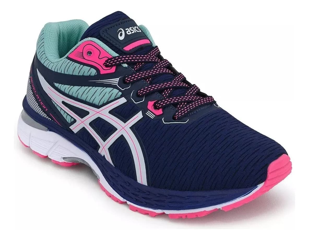 Tênis Feminino Asics Revelation Marinho Rosa TAM-36 - 1