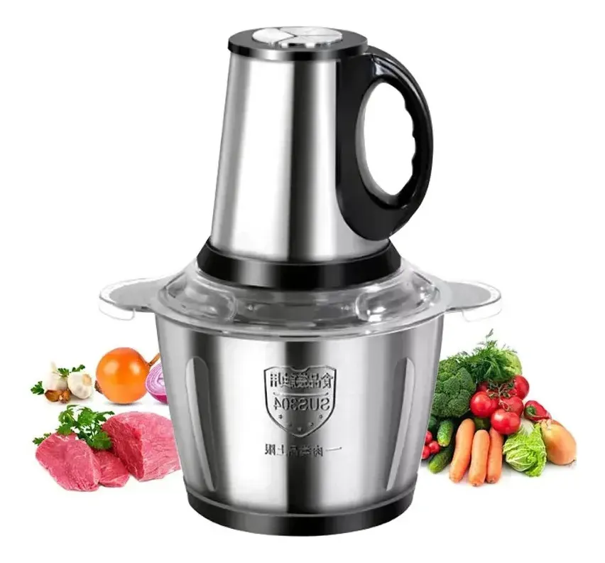 Processador 3l Potente | Moedor De Carne E Picador De Legumes E Temperos | Copo Inox | 110V - 1