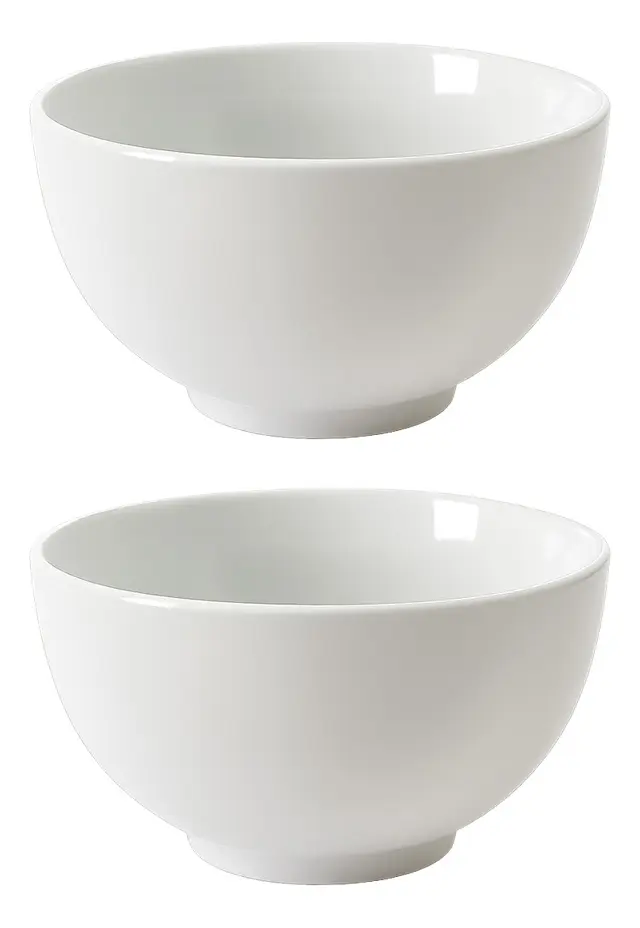 2 Bowl Tigela Porcelana Branca 500ml - 1