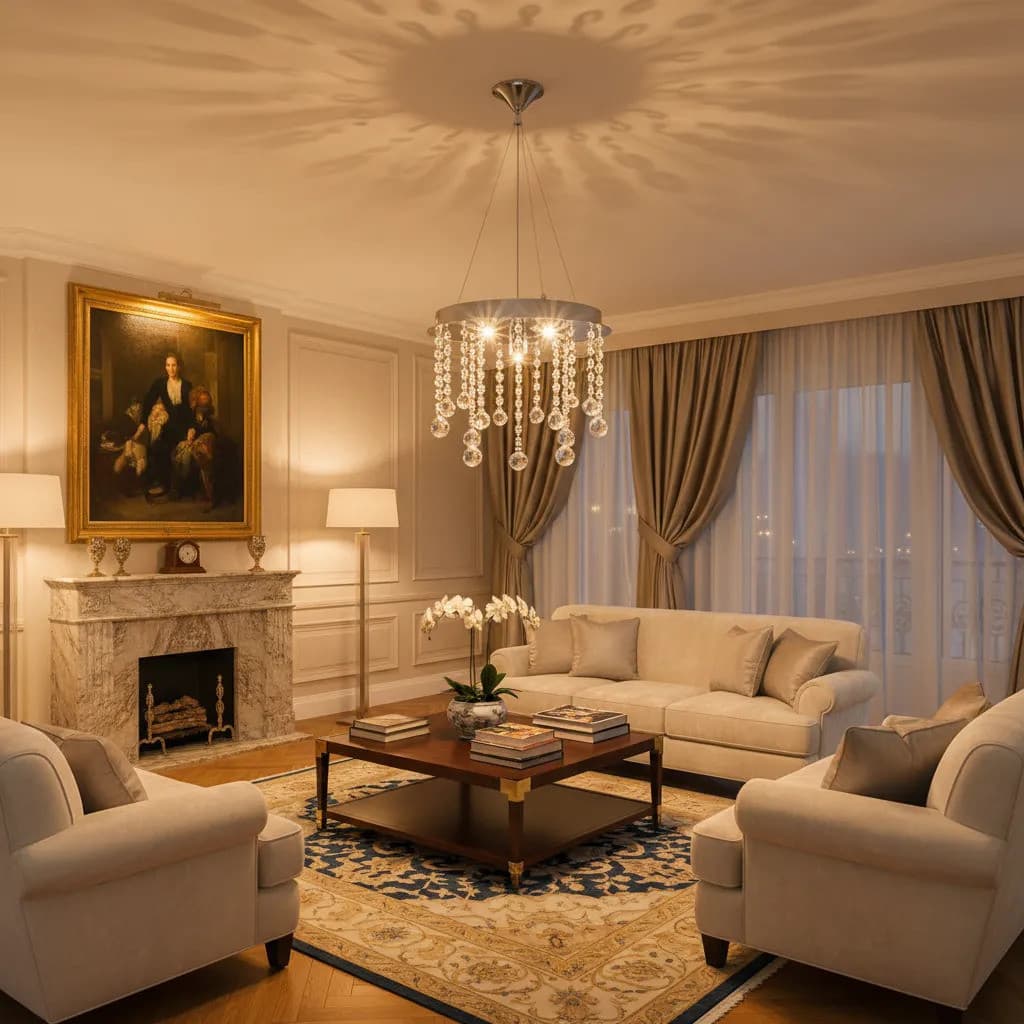 Lustre Pendente Cristal 30cm Bivolt Luxo Sala Quarto Hall - 3