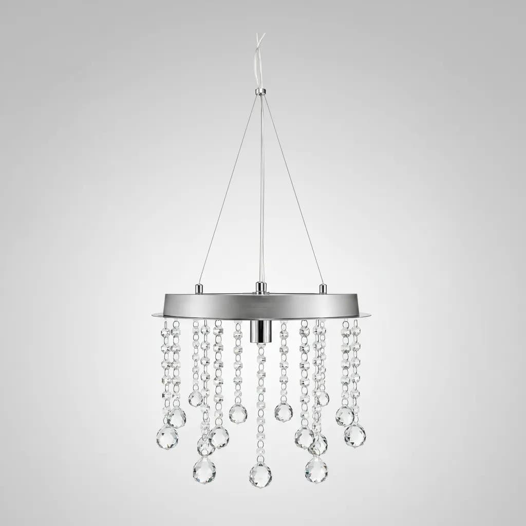 Lustre Pendente Cristal 30cm Bivolt Luxo Sala Quarto Hall - 5