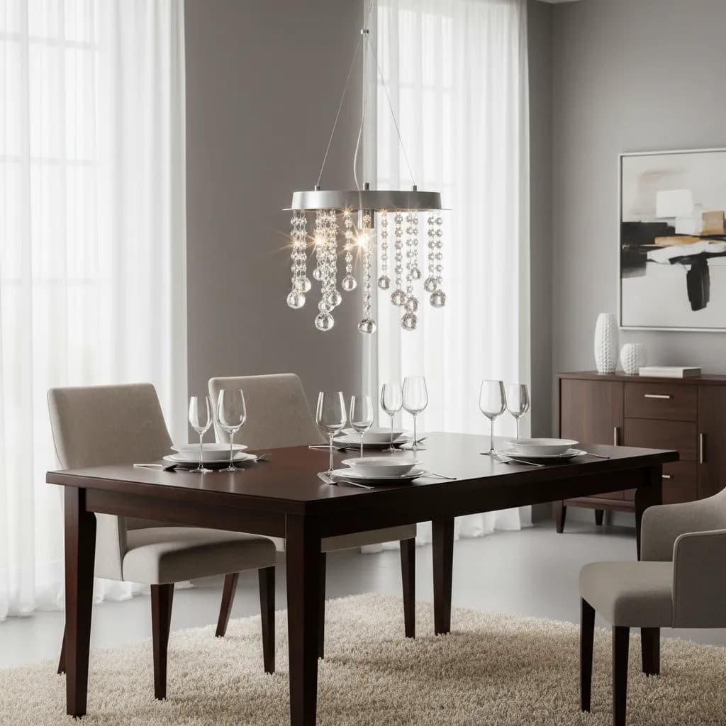 Lustre Pendente Cristal 30cm Bivolt Luxo Sala Quarto Hall - 6