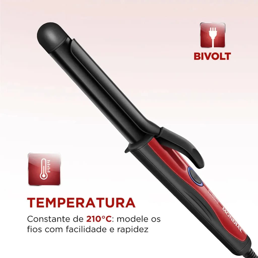 Modelador De Cachos Mondial Red Infinity Profissional Bivolt - 8