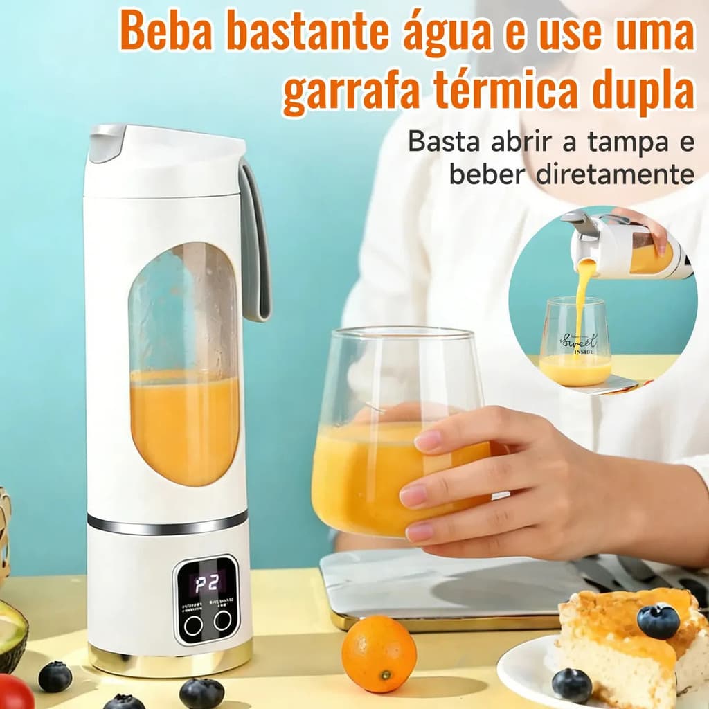 Mini Liquidificador Portatil Recarregável Usb Suco E Shake - 4