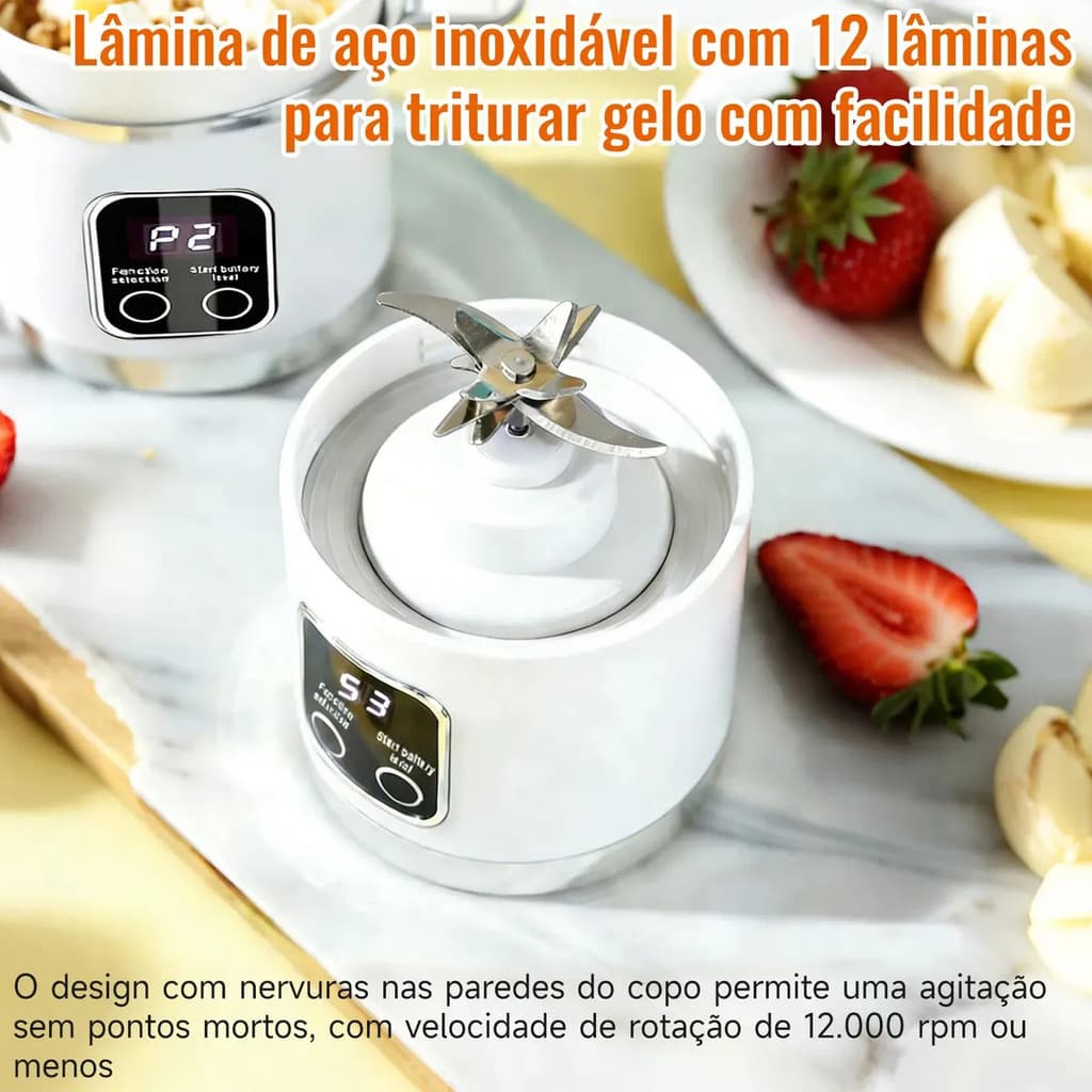 Mini Liquidificador Portatil Recarregável Usb Suco E Shake - 5