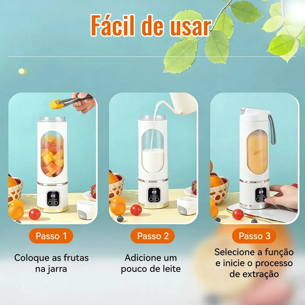 Mini Liquidificador Portatil Recarregável Usb Suco E Shake - 7