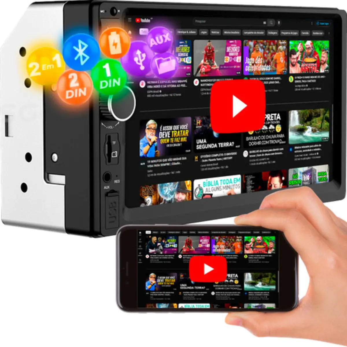 Central Multimídia Automotiva Autovex Ct12 Lcd 7 Bluetooth Câmera De Ré Brinde - 1
