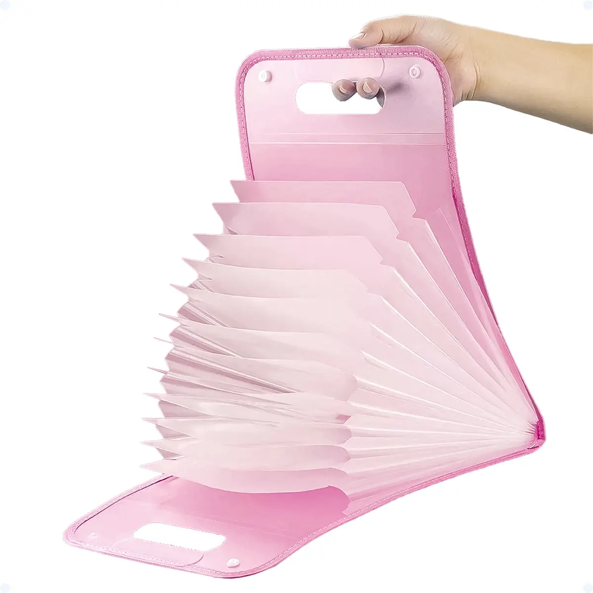 Pasta Organizadora Sanfonada A4 Rosa 13 Compartimentos - 2