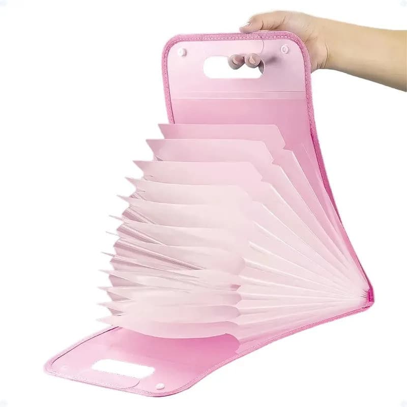 Pasta Organizadora Sanfonada A4 Rosa 13 Compartimentos - 5
