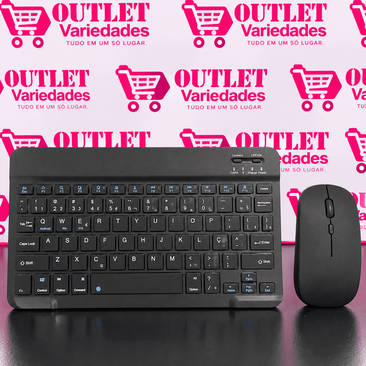 Kit Teclado E Mouse Sem Fio Bluetooth Tablet Compatível Com Android Ios E Windows Beexcellent - 1