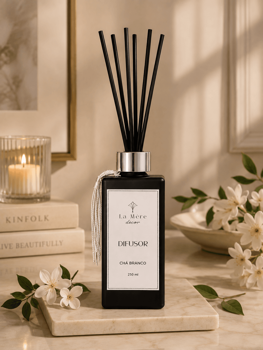 Difusor Aromático Com Varetas 250ml - CHÁ BRANCO - 2