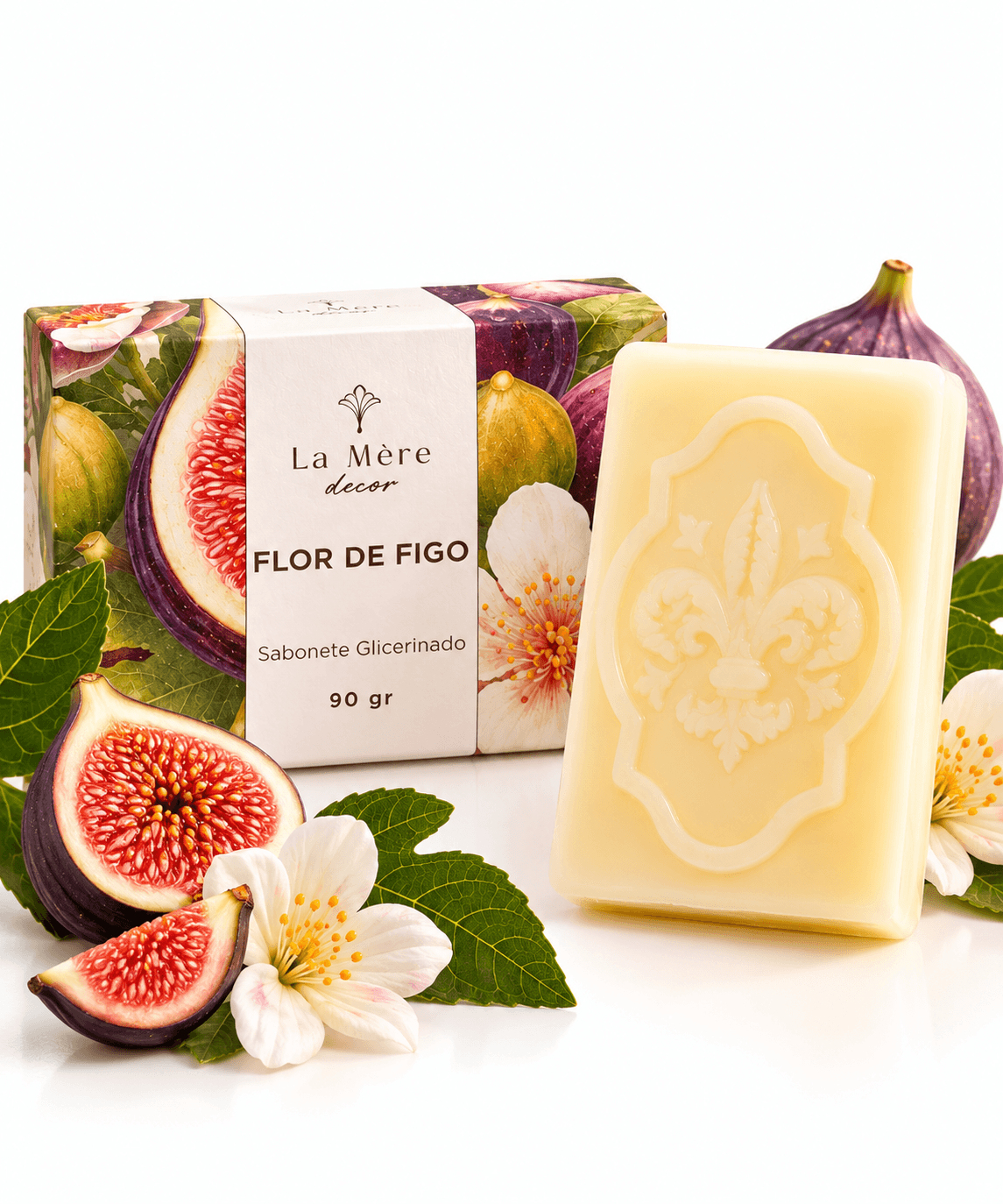 Sabonete Glicerinado Barra 90 Gr - Flor de Figo - 1