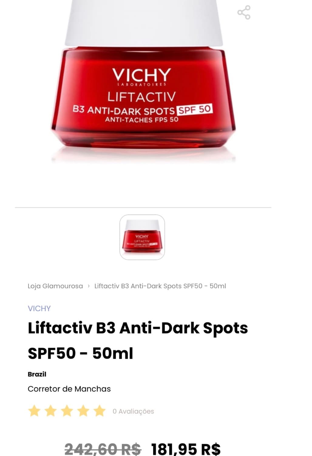 Vichy Liftactiv B3 antimanchas SPF50 creme dia 50ml - 1