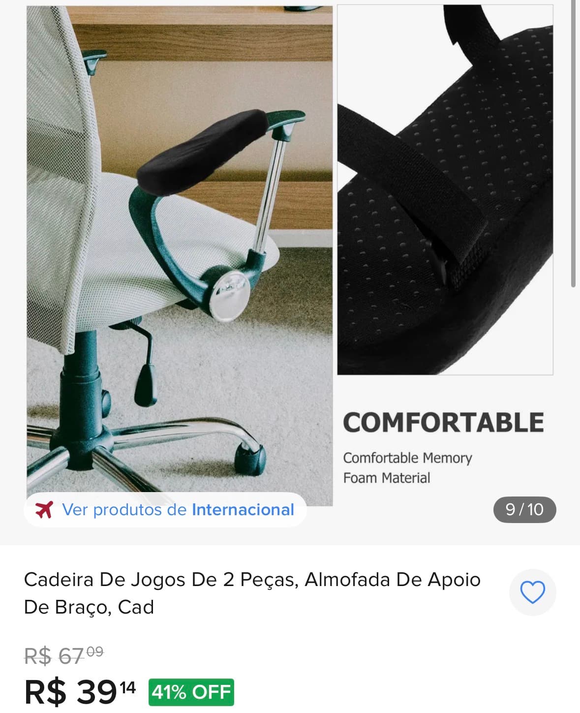 Par de almofadas de apoio de braço em espuma - 1