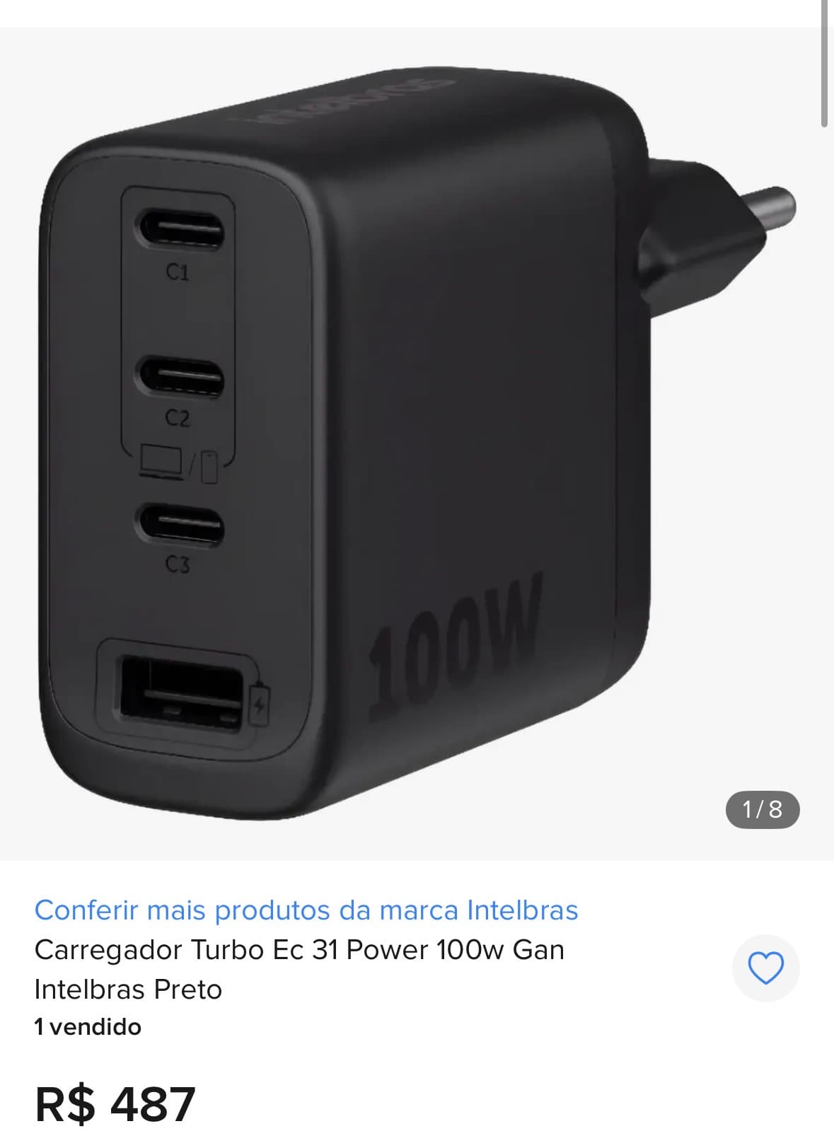 Carregador de parede com 4 portas da Intelbras - 1