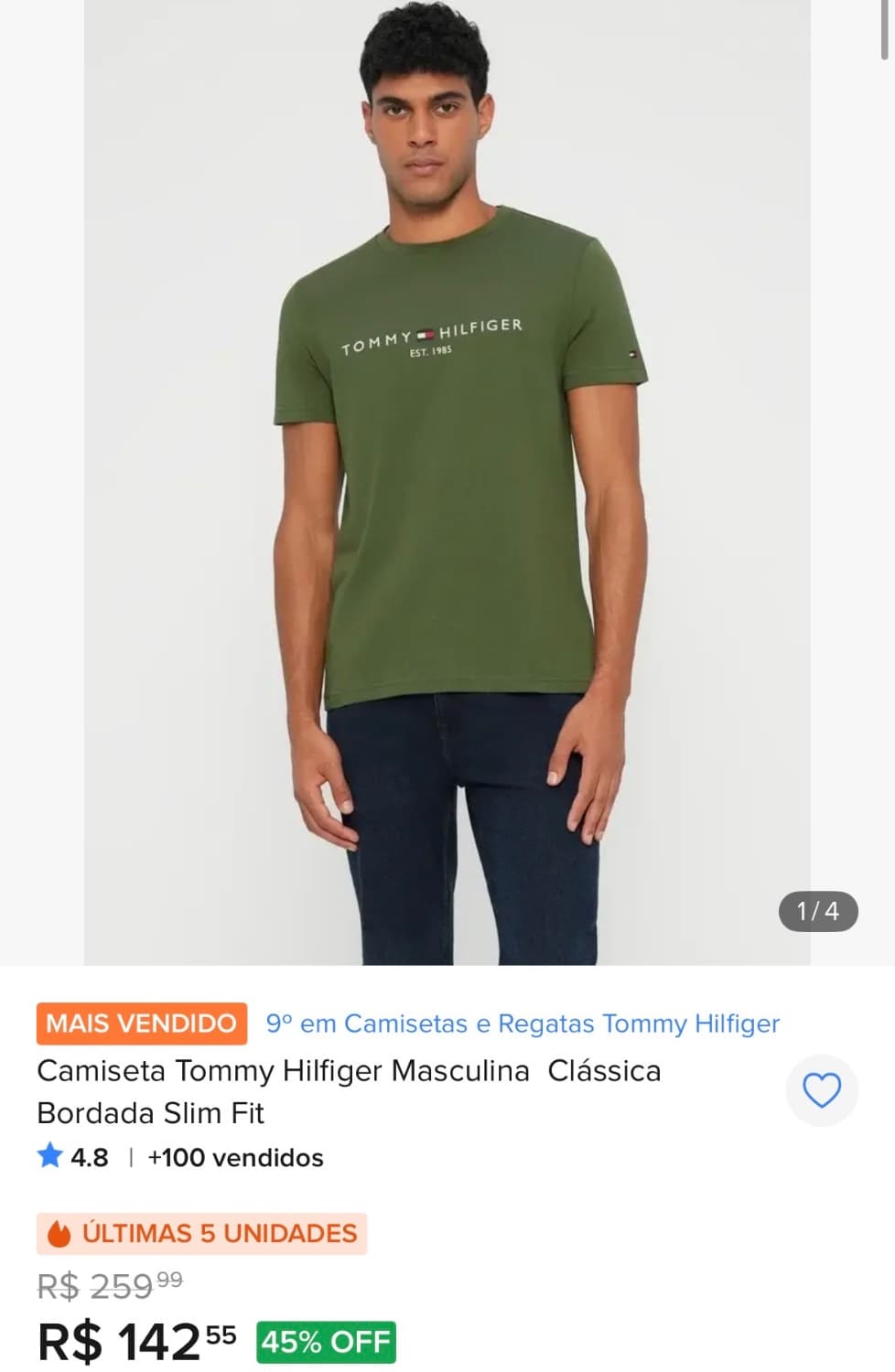 Camiseta Tommy Hilfiger clássica tamGG - 1