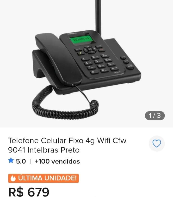 Telefone celular fixo Intelbras - 1