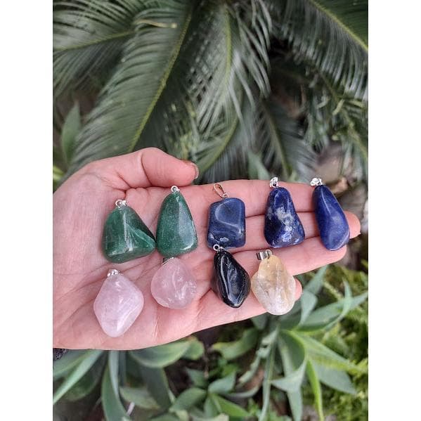 Pingente Rolado Pedra Natural Maiores 3 a 4 cm -ESCOLHA O SEU - 10