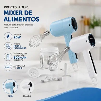 Mini Processador Elétrico Mixer Bebidas Triturador Alimentos - Onistek - 2