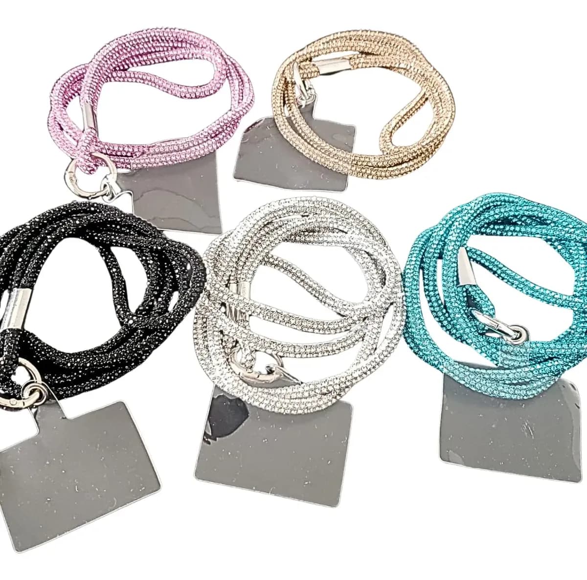 Alça Cordão Ajustável Para Celular Com Brilho Strass 56cm- Cores Sortidas - 2