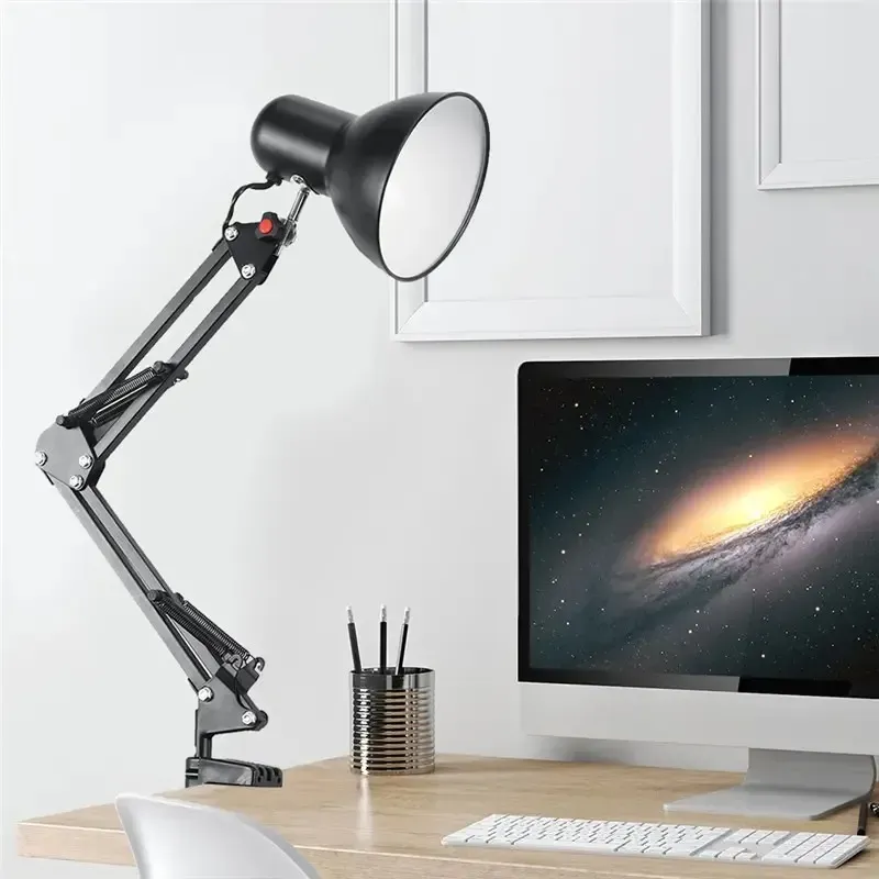 Luminária Mesa Abajur Quarto Articulável Com Garra E Base Cor Preto - Marca Camperluz - 1