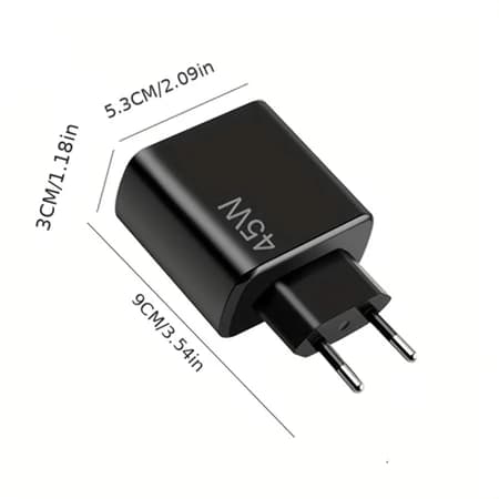 Carregador Turbo 45W rápido Carregue 3x Mais Rápido Cabo Tipo-C 1 Metro,Carregador para Android - 2