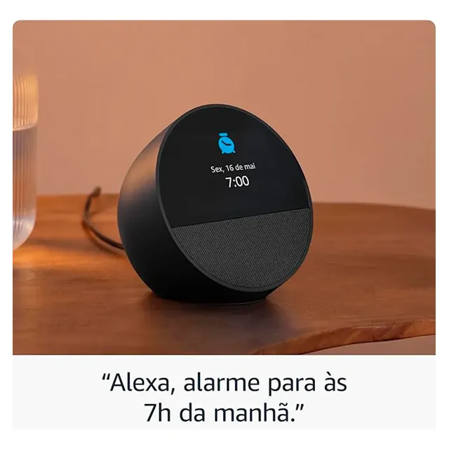 Echo Spot 2024 Com Alexa Despertador Inteligente Preto - 2