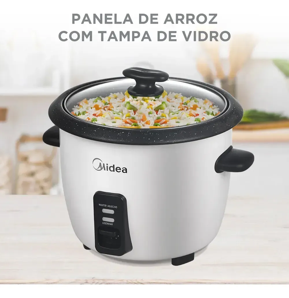 Panela de Arroz Elétrica 2,5L Branca Midea - 2
