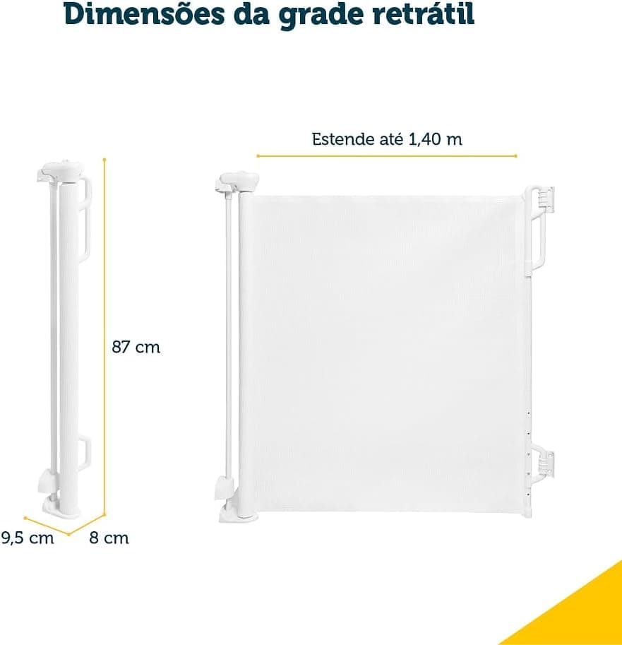 Grade Retrátil Safety 1st, SafeSlide, White - 1