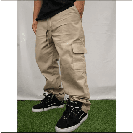 Calça Cargo Sarja Bege - 1