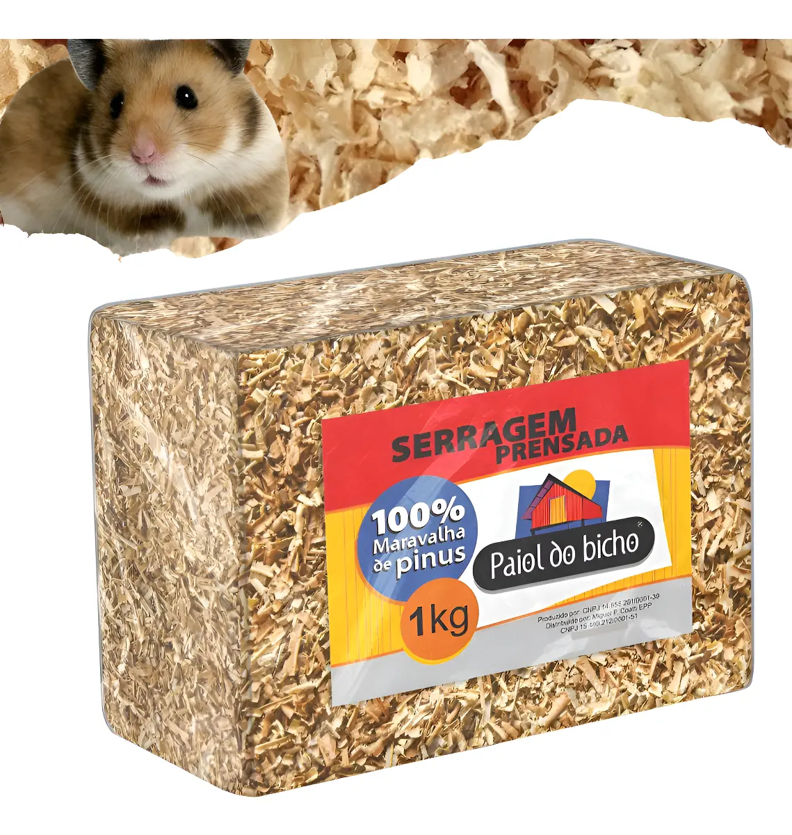 Serragem Prensada Coelho Hamster Roedores 1x1000g 20 Litros Amarelo - 1