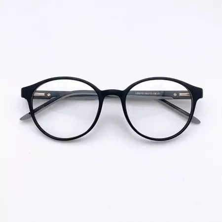 Óculos Armação Oval Tradicional Preto-Cinza (Grau 2,5) - 1