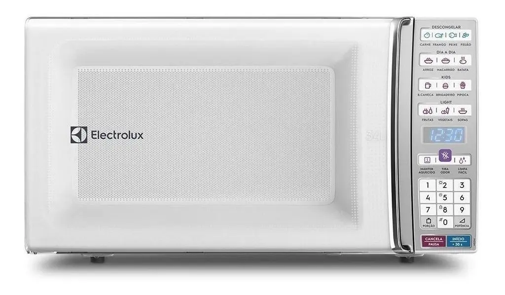 Micro-ondas Electrolux de bancada Branco com Função Tira Odor e Manter Aquecido 34L MEO44 - 220V - 1