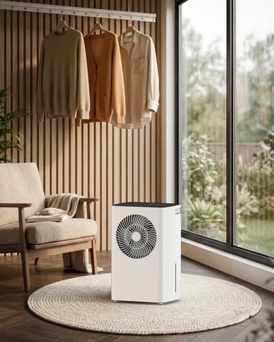 Desumidificador De Ar 6000ml/dia Para Ambientes Até 120m², Compressor Antimofo, Silencioso, Timer 24h, Drenagem... Branco - 1