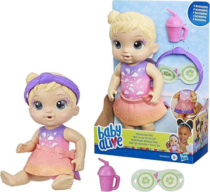 Baby Alive Boneca Dia no Spa - Cabelos Loiros Inclui Mascara e Mamadeira 225 cm (OPORTUNIDADE) - 1
