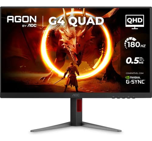 Monitor Gamer Aoc Agon Quad 27 Qhd 180hz 0,5ms Ips Hdr10 Base Ajustável Q27g4f Preto (novo Com Caixa Aberta) 127/220v - 1