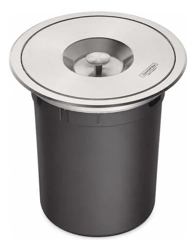 Lixeira De Embutir Aço Inox Tramontina 5 Litros (sem Caixa) Cinza - 1