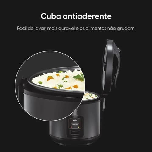 Panela De Arroz Elétrica Visio Rice Glass Elgin – 10 Xícaras 110V - 3