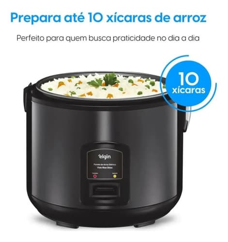 Panela De Arroz Elétrica Visio Rice Glass Elgin – 10 Xícaras 110V - 4